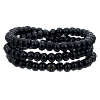 Fako Bijoux® - Buddha Armband - Sandelhout - Classic - 8mm - Zwart