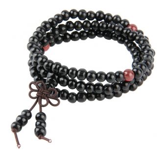 Fako Bijoux® - Buddha Armband - Sandelhout - 6mm - Zwart
