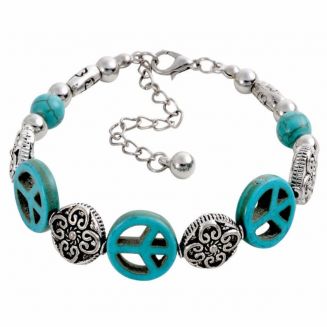 Fako Bijoux® - Armband - Turquoise - Peace Trio