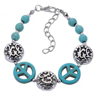 Fako Bijoux® - Armband - Turquoise - Peace Duo