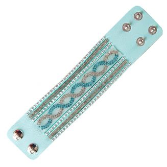 Fako Bijoux® - Armband - Breed - Twist - Lichtblauw