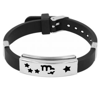Fako Bijoux® - Armband - RVS Siliconen - Sterrenbeeld - Maagd 