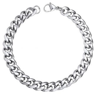 Fako Bijoux® - Schakelarmband Gourmet - Cuban Link - Staal - RVS - 9mm - 20cm - Zilverkleurig