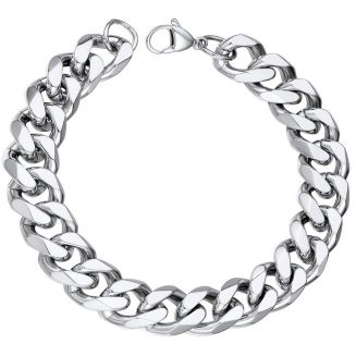Fako Bijoux® - Schakelarmband Gourmet - Cuban Link - Staal - RVS - 11mm - 22cm - Zilverkleurig
