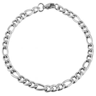 Fako Bijoux® - Schakelarmband Figaro - Armband Figaro Schakel - Staal - RVS - 5mm - 22cm - Zilverkleurig