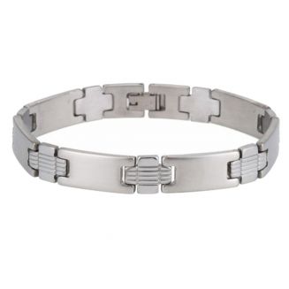 Fako Bijoux® - Stalen Herenarmand - Armband Voor Heren - RVS - Edelstaal - Stainless Steel - Cross - 20.5cm - Zilverkleurig