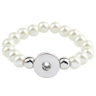 Fako Bijoux® - Armband Voor Click Buttons - Kralen - Parel