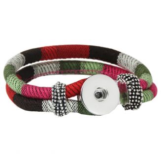 Fako Bijoux® - Armband Voor Click Buttons - Inka - Groen/Rood