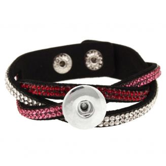 Fako Bijoux® - Armband - Click Buttons - Vlecht - Roze