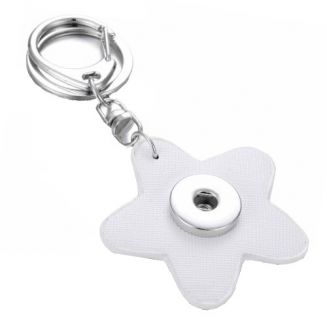 Fako Bijoux® - Sleutelhanger Voor Click Buttons - Bloem Wit