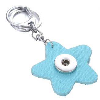 Fako Bijoux® - Sleutelhanger Voor Click Buttons - Bloem Lichtblauw