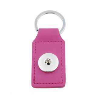 Fako Bijoux® - Sleutelhanger Voor Click Buttons - Leder Tag Fuchsia