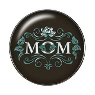 Fako Bijoux® - Click Button - Glas - Mom - Zwart