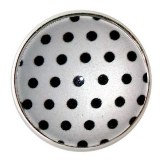 Fako Bijoux® - Click Button - Glas - Stippen Wit