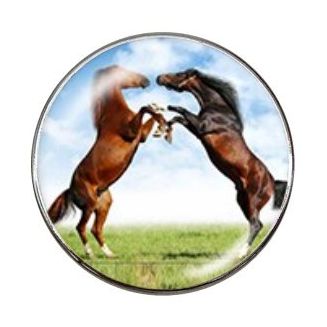 Fako Bijoux® - Click Button - Glas - Paarden - Bruin