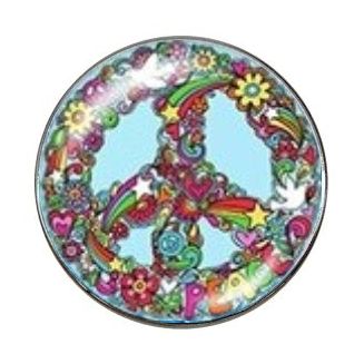 Fako Bijoux® - Click Button - Glas - Peace - Multi