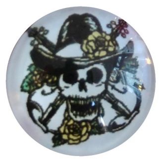 Fako Bijoux® - Click Button - Glas - Schedel Hat
