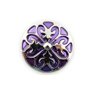 Fako Bijoux® - Click Button - Metaal - Heart Paars