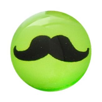 Fako Bijoux® - Click Button - Glas - Snor Groen
