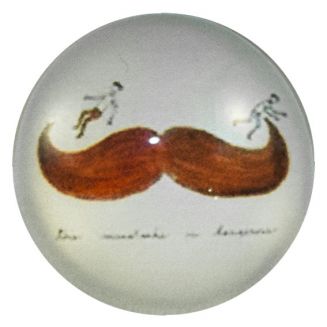 Fako Bijoux® - Click Button - Glas - Snor Bruin