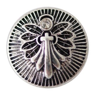 Fako Bijoux® - Click Button - Metaal - Strass Engel