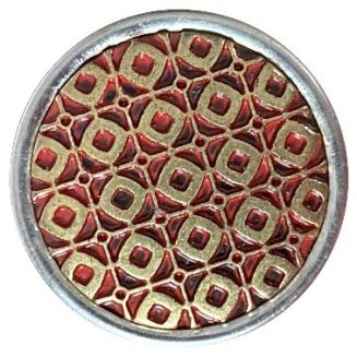 Fako Bijoux® - Click Button - Metaal - Patroon - Goud/Rood