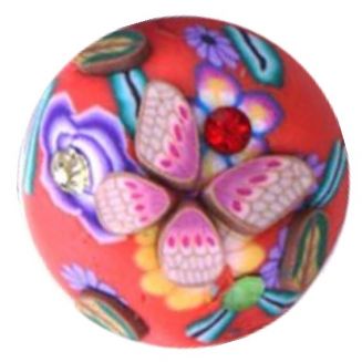 Fako Bijoux® - Click Button - Fimoklei - Vlinder Rood