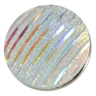 Fako Bijoux® - Click Button - Glitter Streep - Wit