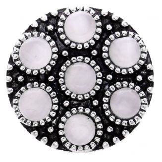 Fako Bijoux® - Click Button - Exclusive - Kattenoog - Wit
