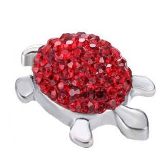 Fako Bijoux® - Click Button - Schildpad Strass - Rood