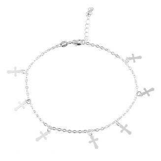 Fako Bijoux® - Enkelbandje - Kruisjes - Zilverkleurig