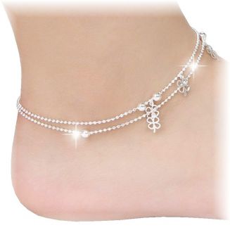 Fako Bijoux® - Enkelbandje - Klavertjes Vier