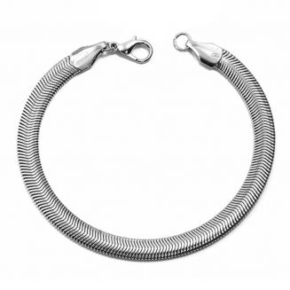 Fako Bijoux® - Enkelbandje - Slang Breed - 3mm - Zilverkleurig