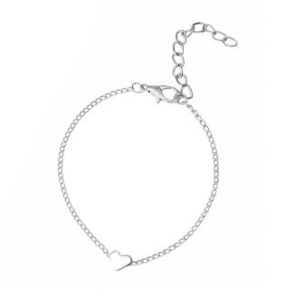 Fako Bijoux® - Enkelbandje - Kids - Hartje - Zilverkleurig