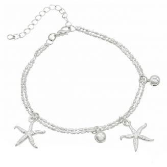 Fako Bijoux® - Enkelbandje - Zeester - Zilverkleurig