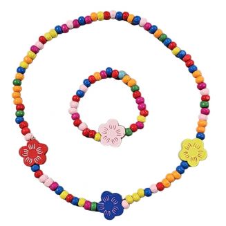 Fako Bijoux® - Kinderketting en Armband - Bloemen