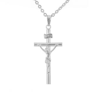 Fako Bijoux® - Ketting - Kruis - Classic - Zilverkleurig