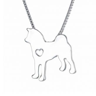 Fako Bijoux® - Ketting - Hond - Keeshond - Zilverkleurig