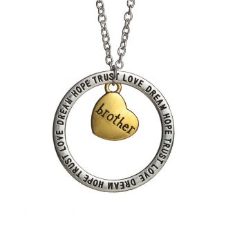 Fako Bijoux® - Ketting - Hart - Ring - Brother