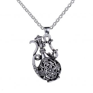 Fako Bijoux® - Ketting - Koffiepot - 3D - Zilverkleurig