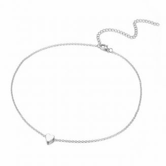 Fako Bijoux® - Ketting - Hartje - 45cm - Zilverkleurig