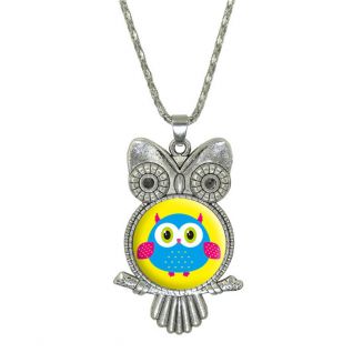 Fako Bijoux® - Ketting - Cabochon - Uiltje - Geel