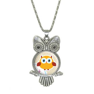 Fako Bijoux® - Ketting - Cabochon - Uiltje - Beige