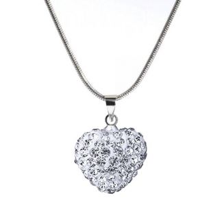 Fako Bijoux® - Ketting - Disco Dots - Hart - Wit