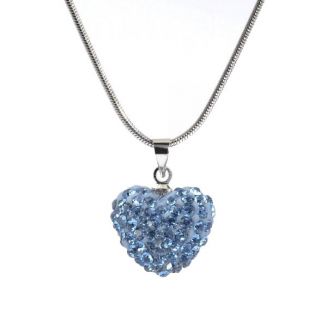 Fako Bijoux® - Ketting - Disco Dots - Hart - Blauw
