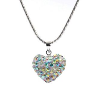 Fako Bijoux® - Ketting - Disco Dots - Hart - Wit MC