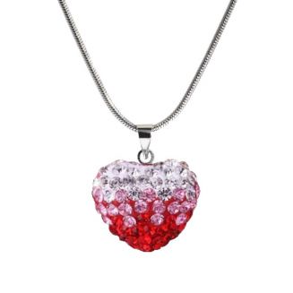 Fako Bijoux® - Ketting - Disco Dots - Hart Duo - Rood
