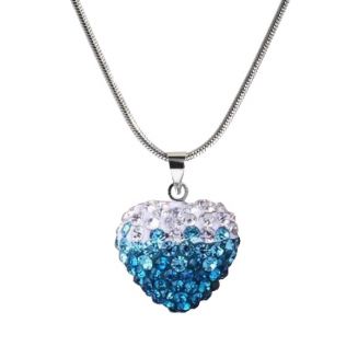 Fako Bijoux® - Ketting - Disco Dots - Hart Duo - Lichtblauw