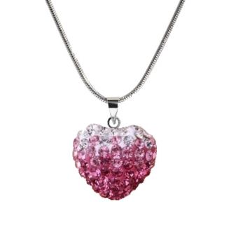 Fako Bijoux® - Ketting - Disco Dots - Hart Duo - Roze