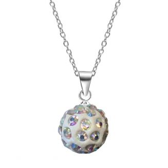 Fako Bijoux® - Ketting - Disco Dots - Hanger - Wit MC